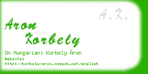 aron korbely business card